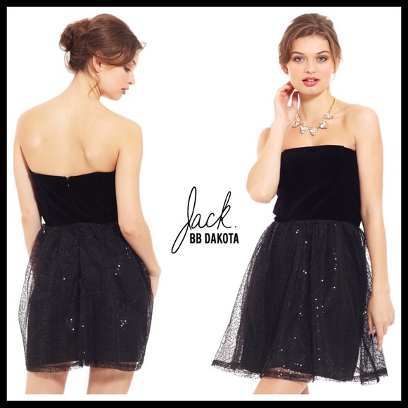 STRAPLESS BLACK SEQUIN BUSTIER A-LINE FULL COCKTAIL FORMAL MINI DRESS A2C - Picture 8 of 8